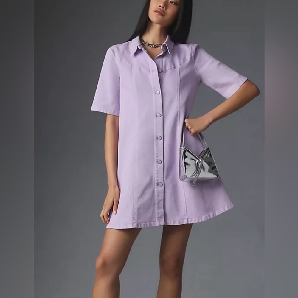 English factory Washed Denim Mini Dress